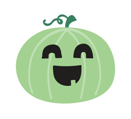 Funny Halloween pumpkin. Hand drawn character. Vector illustration