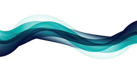 Abstract Blue Teal Wave Flowing Design.