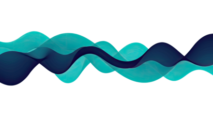 Abstract Blue Teal Waveforms Flowing Dynamically.