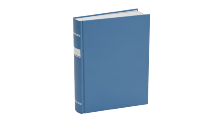 Isolated blue hardcover book presents a vintage appeal for reading and library contexts.