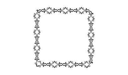 Ornate decorative rectangular frame with intricate vintage scrollwork and floral elements