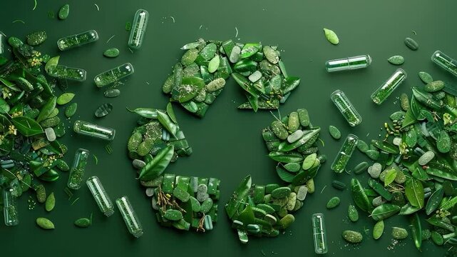 Medication packaging on a green surface, ideal for healthcare or pharmaceutical illustrations