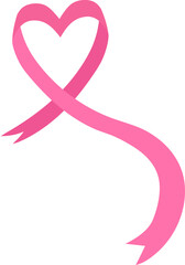 Pink ribbon heart for breast cancer awareness