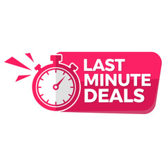 Last Minute Deals with Stopwatch Icon and Text.