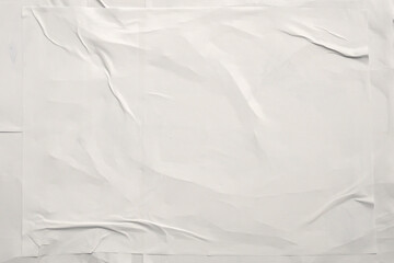 Fototapeta premium white crumpled and creased glued wrinkled paper poster texture background
