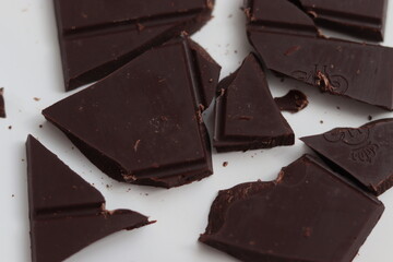 dark chocolate bar close up 