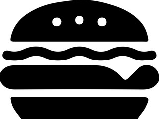 Burger and Drink Silhouette Vector Icon with Soda Cup and Hamburger Layers for Fast Food and Restaurant Menu Design