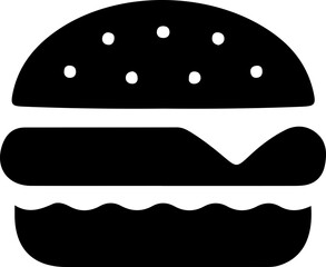 Burger and Drink Silhouette Vector Icon with Soda Cup and Hamburger Layers for Fast Food and Restaurant Menu Design