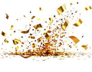 Gold explosion, shards of gold, cascading fragments,  on a dark background