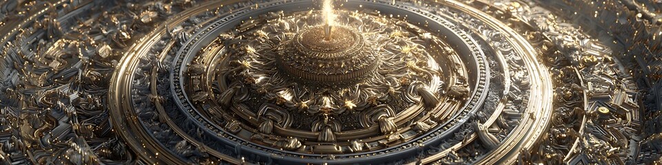 Fototapeta premium Atlantean data crystal projecting ancient magnetic propulsion instructions