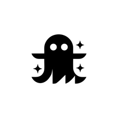 Playful Poltergeist Whimsical Ghost Silhouette Vector Illustration