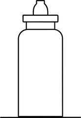 Water Bottle on Desk Simple on Transparent Background