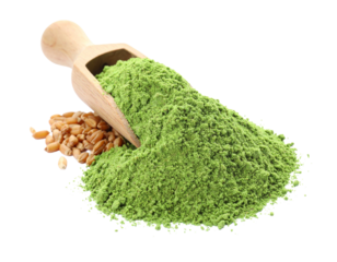 Pile of wheat germ powder isolated on white background, known for its high nutritional value.