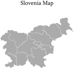 Slovenia map Grey color Vector illustration Simple 