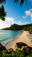 Tropical beach sunrise scene