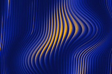 Wavy vertical lines of blue and yellow with a grainy, textured effect