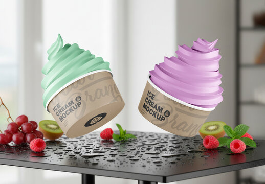 Ice Cream Cup Mockup
