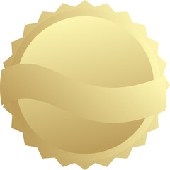 Gold banner round shape logo