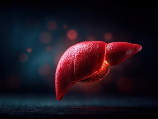 Liver health awareness exploring the importance of the liver science medical illustration dark environment close-up view