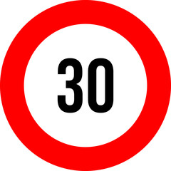 30 speed limit road sign