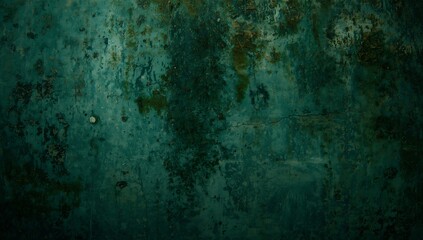 Fototapeta premium Textured dark green grunge background with abstract distressed patterns