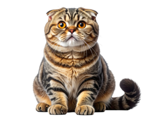 Cute, plump, Scottish Fold cat, looking directly at viewer