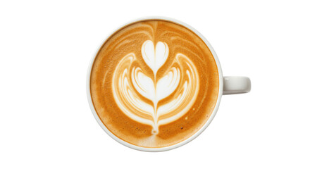 Latte art coffee cup top view 2.