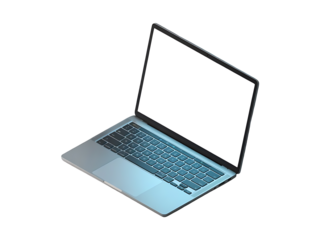 Laptop isolated on transparent background