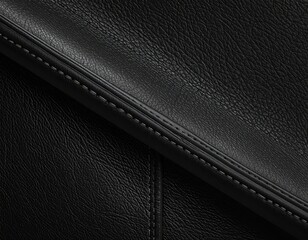 Black leather texture with stitching