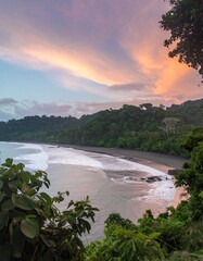 Tropical beach sunset vista