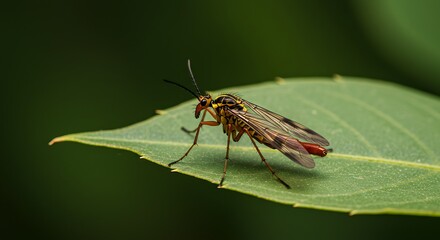 Insect on leaf closeup
