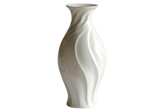 Elegant White Vase with a Twisted Design Decorative Pottery Modern Home Decor Art Ceramics Still