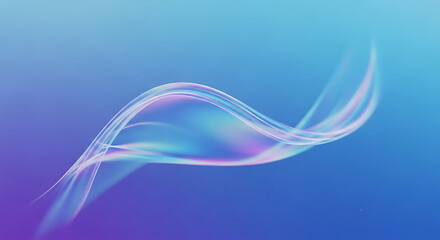 Obraz premium Sheen Aesthetic in Cyber Glass Distortion with Iridescent Blue-Lilac Gradient and Abstract Futuristic Background