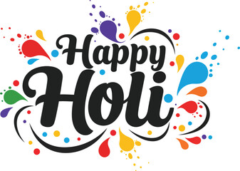 Happy Holi Festival Vector Illustration .