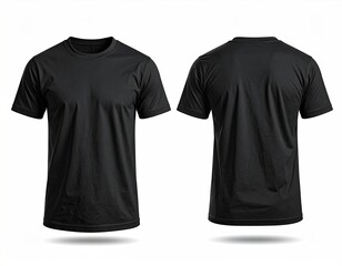 Blank black t-shirt, front and back views (9)