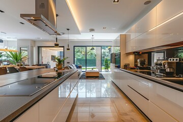 Beautiful kitchen interior with new stylish furniture
