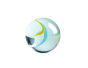Clear glass marble with swirls