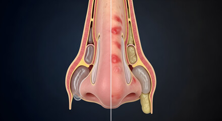 nasal cavity healthy versus polyps inflammation comparison
