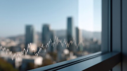 A mesmerizing financial skyline pulses behind glass, echoing Algorithms Day's digital hum and International Data Analysis Week's rhythm