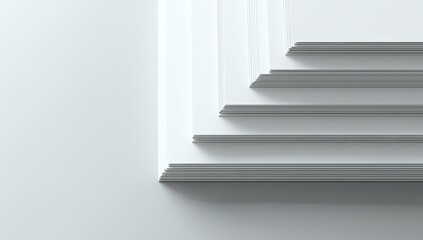 Stacked white rectangular shapes, geometric design