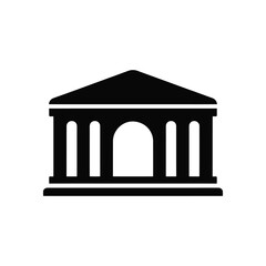 Obraz premium Black Icon of a Government Building or Bank on a White Background