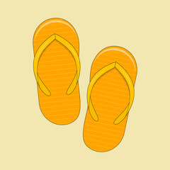 orange flip-flops. footwear. vector illustration
