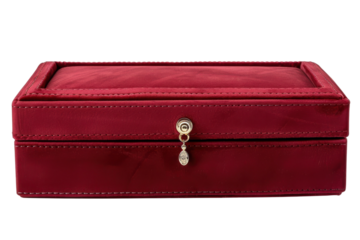 Red Jewelry Box Treasure Chest Vintage Style Keepsake Velvet Lining Gift Storage Box Ornament Case