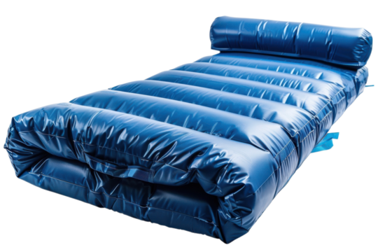 Portable comfort Blue inflatable mattress for camping travel or home use Relax on this air bed now
