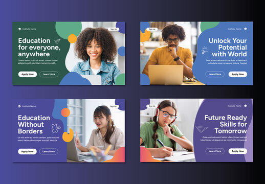Educational Landing Page Header Kit
