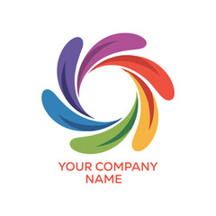 Colorful Abstract Swirl Logo Design with Multiple Colors