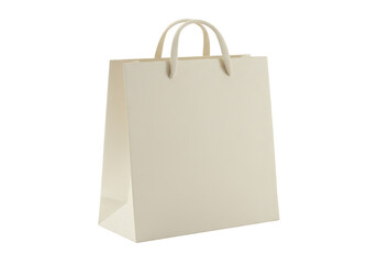 Isolated paper shopping bag with handles, blank for branding, gift, present, or advertisement