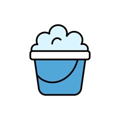 
An illustration of a colored cleaning product icon on a white background