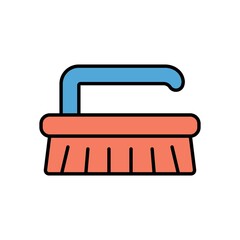 
An illustration of a colored cleaning product icon on a white background