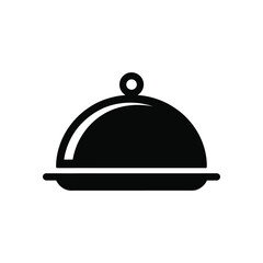 Fototapeta premium Black Platter Serving Dome Cloche Icon Illustration On Isolated White Background Design